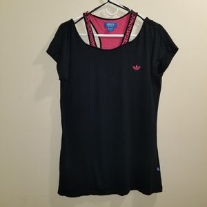 Adidas Womans 2 In One Activewear Shirt